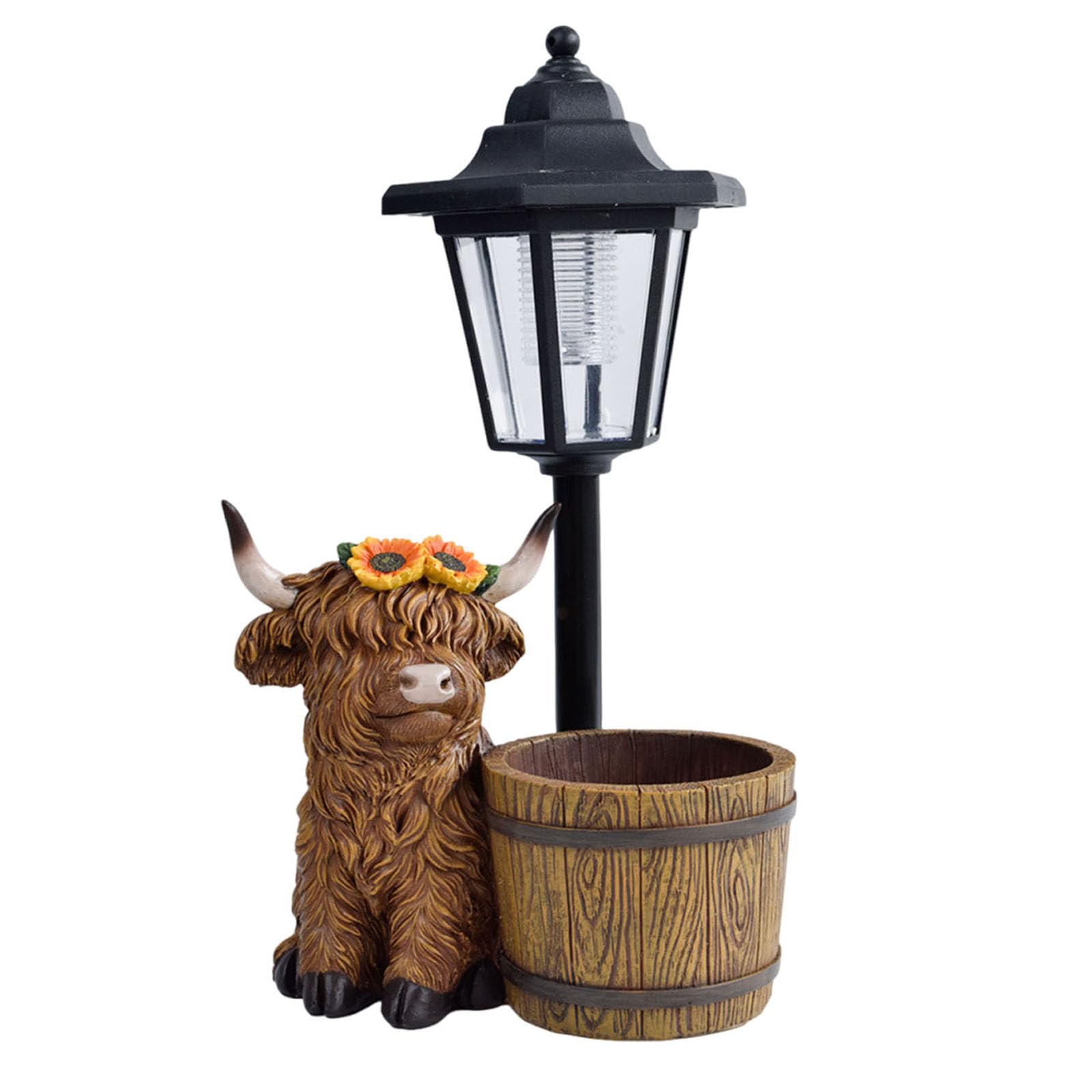 Statue vache des Highlands solaire pour illuminer votre terrasse et cour