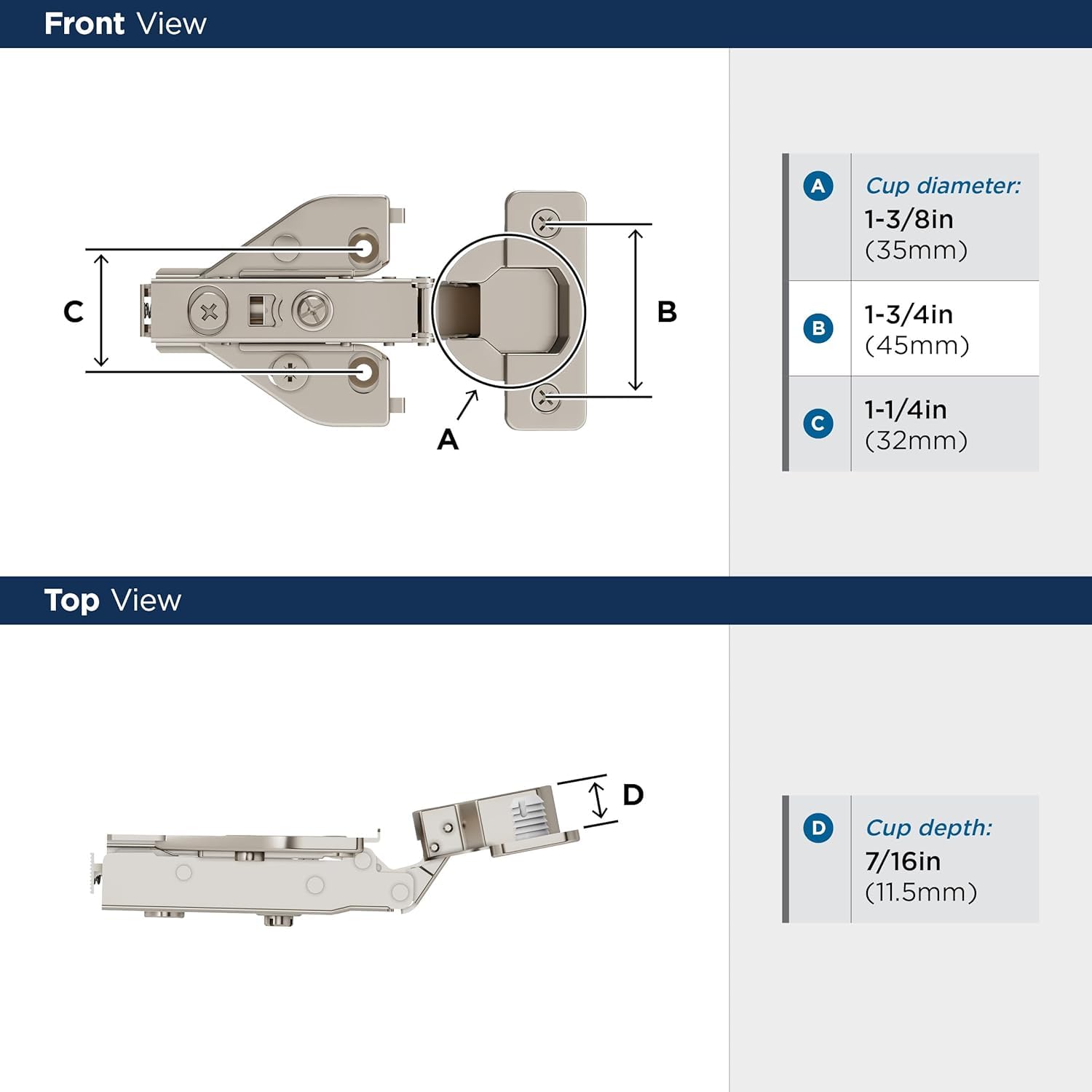 Amerock Self-Closing Cabinet Hinges - Nickel -3