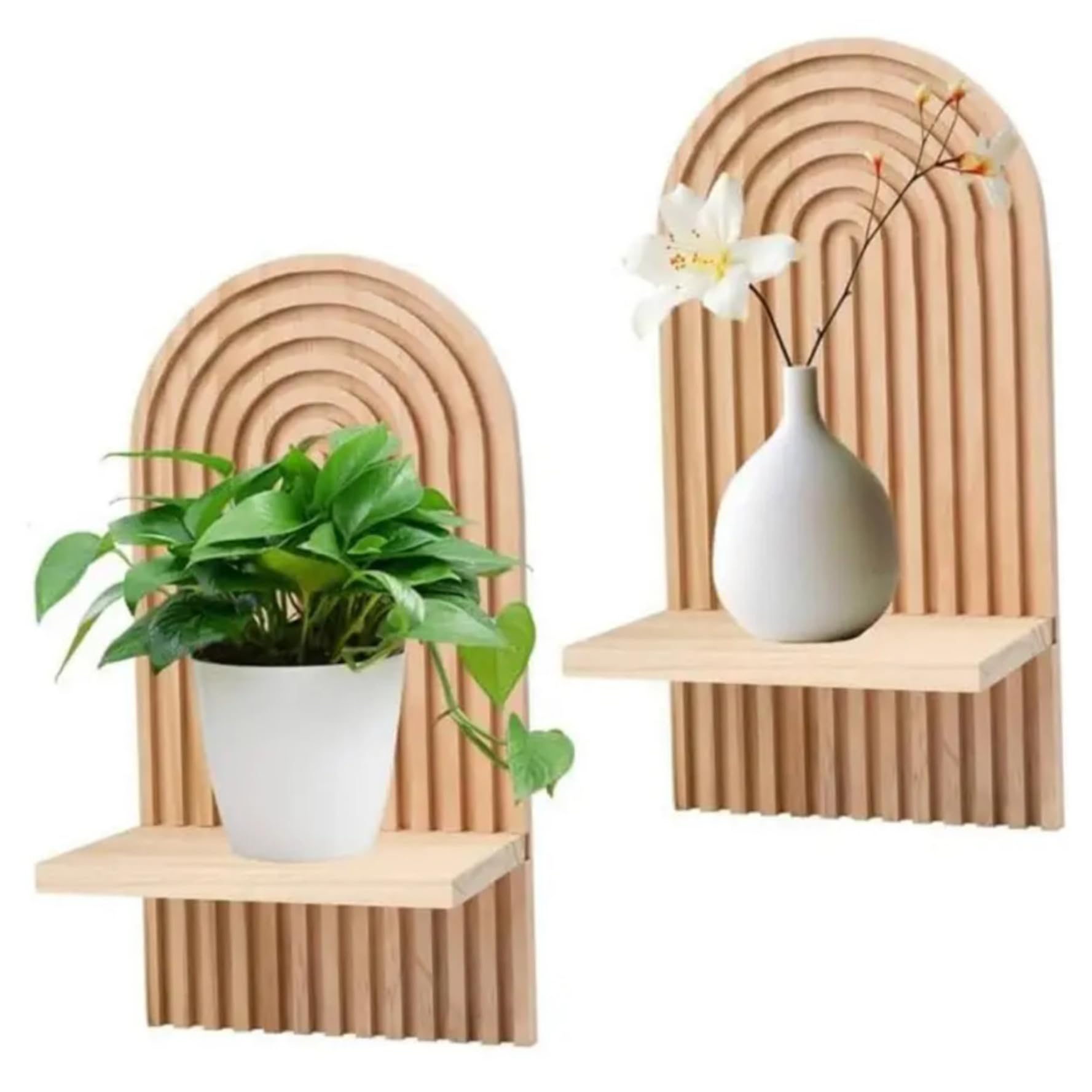 Étagères flottantes en bois Boho pour créer un coin lecture apaisant dans votre chambre