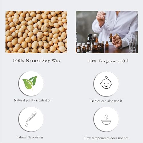 Miniatura 5 de Paquete de 2 velas perfumadas velas perfumadas en frasco velas perfumadas para aromaterapia vela de cera de soja de larga duración velas acentuadas