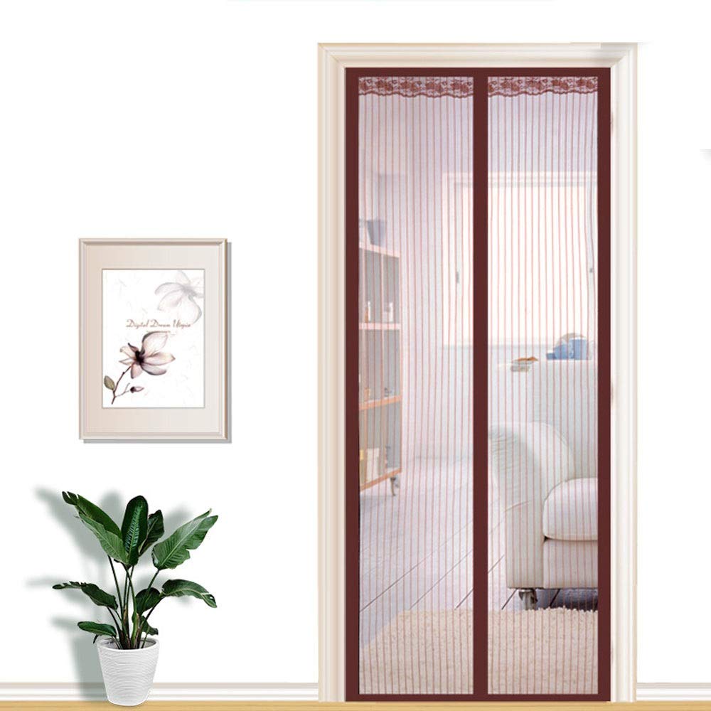 Moustiquaire fenêtre magnétique 160x240cm marron sans perçage