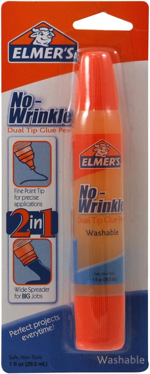 Elmer's No-Wrinkle 2-in-1 Dual Tip Glue Pen, 1 Ounce