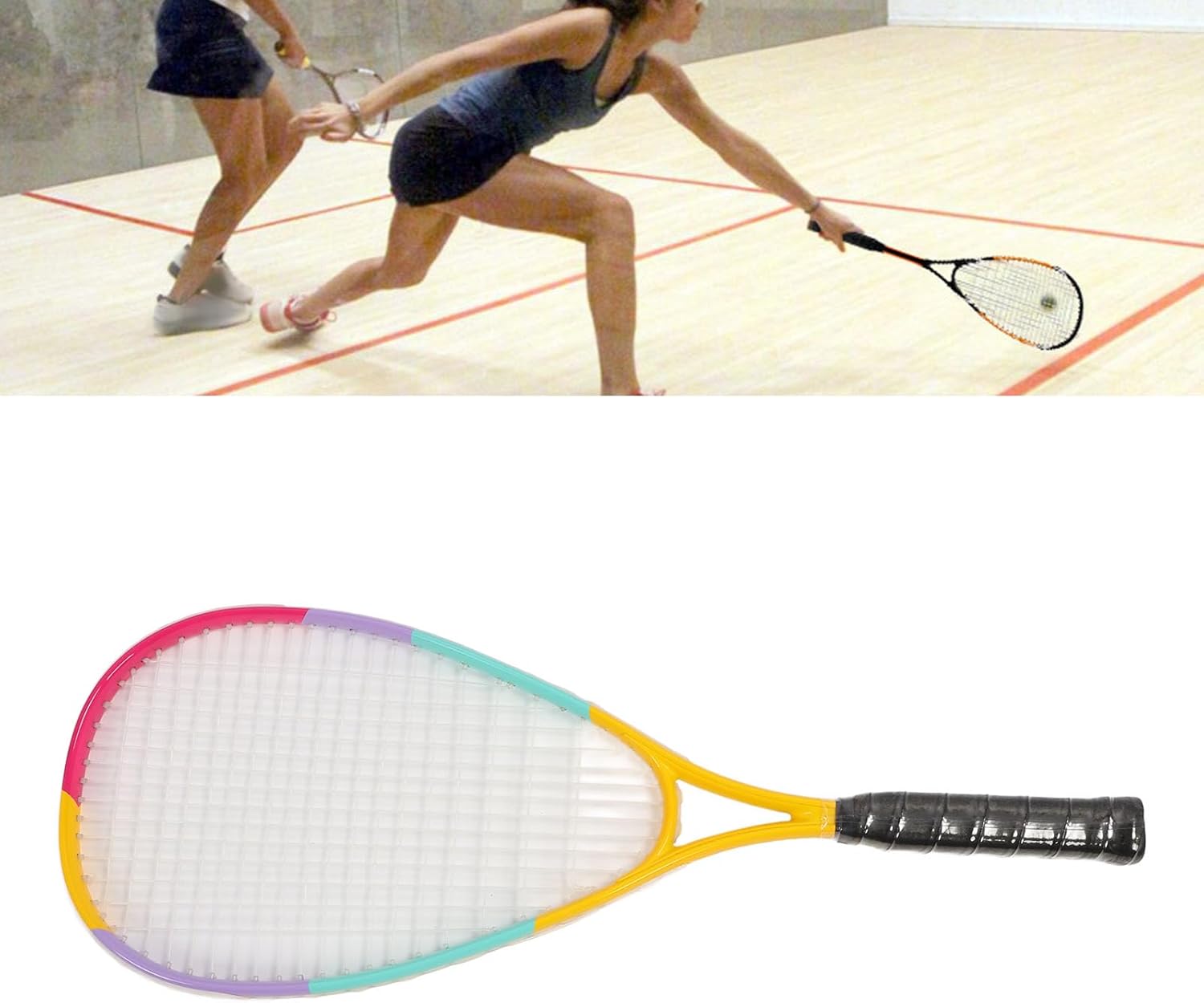 Oversized Kids Squash Racket, Lightweight Training Racquet with Shock Absorption for Playground Near Your Home