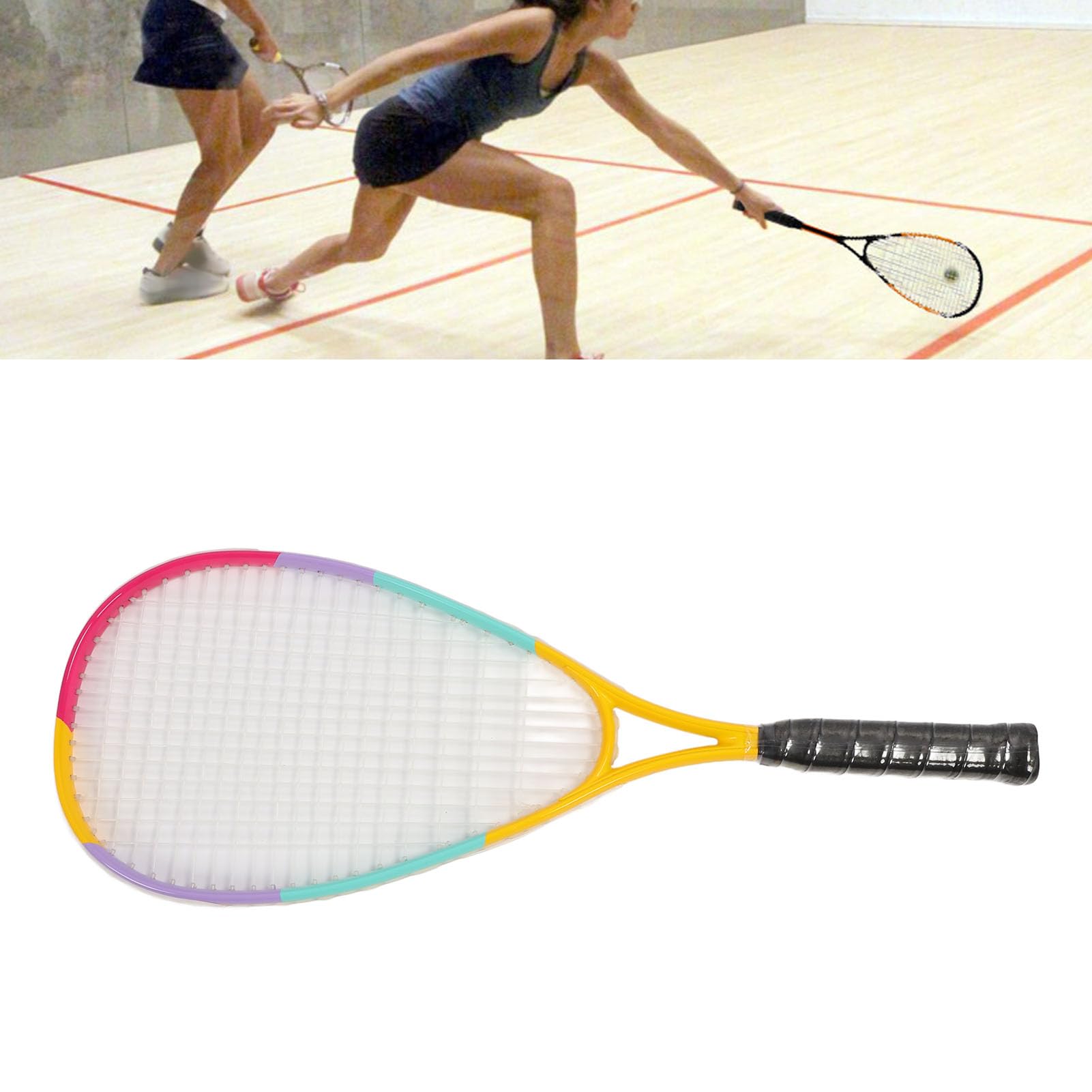 Naroote Racchetta da Squash con Faccia Oversize per Bambini | Leggero e resistente, impugnatura ammortizzante, adatto a vari campi