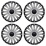 x4 15" Wheel Trims For FORD TRANSIT CUSTOM - Set of 4 Covers, Austin, Sleek Design, Silver & Black Hub Caps, Alloy Look