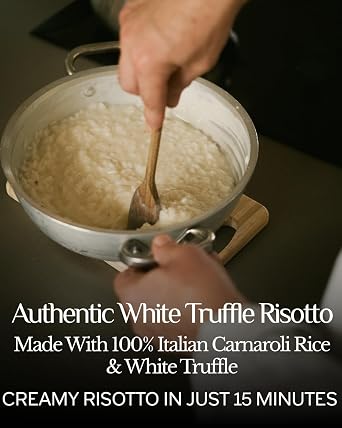 TartufLanghe White Truffle Risotto Meal Kit - Italian Carnaroli Risotto Rice with White Truffle Seasoning Mix, Easy to Make One Pot Dinner for 4, Gluten Free