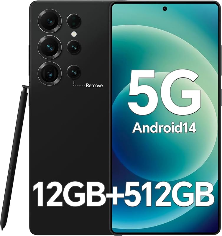 Teléfono celular K25 desbloqueado con lápiz incorporado, teléfono inteligente Android 14, 12 GB+512 GB (ampliable a 1 TB), batería de 5000 mAh, pantalla OLED HD+ de 6,9 ​​pulgadas, teléfonos Android desbloqueados 5G, Dual SIM/GPS/WiFi
