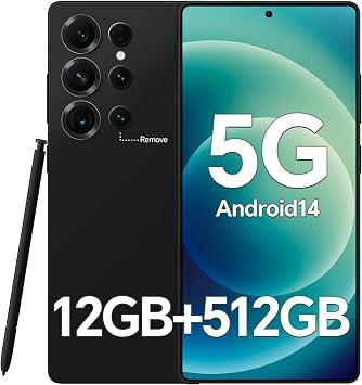 K25 Unlocked Cell Phone with Built-in Pen, Android 14 Smartphone, 12GB+512GB Expandable to 1TB, 5000mAh Battery, 6.9" HD+ OLED Display, 5G Unlocked Android Phones, Dual SIM/GPS/WiFi