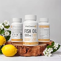Vista 4 de Aceite de pescado omega-3 de 1560 mg, triple fuerza EPA y DHA, 120 cápsulas blandas, 60 porciones, sin gluten, sin OMG y apto para vegetarianos