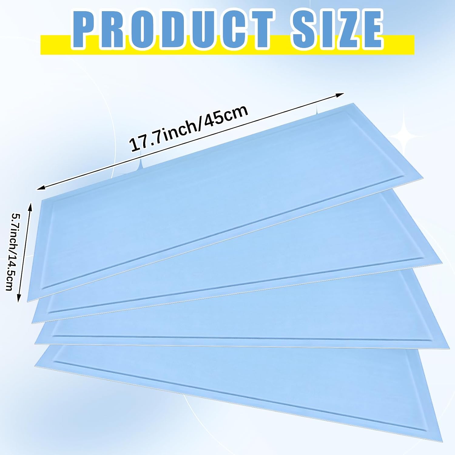4 Pcs No Frost Anti Ice Freezer Mat Washable Liner, 17.7 x 5.7 Inch