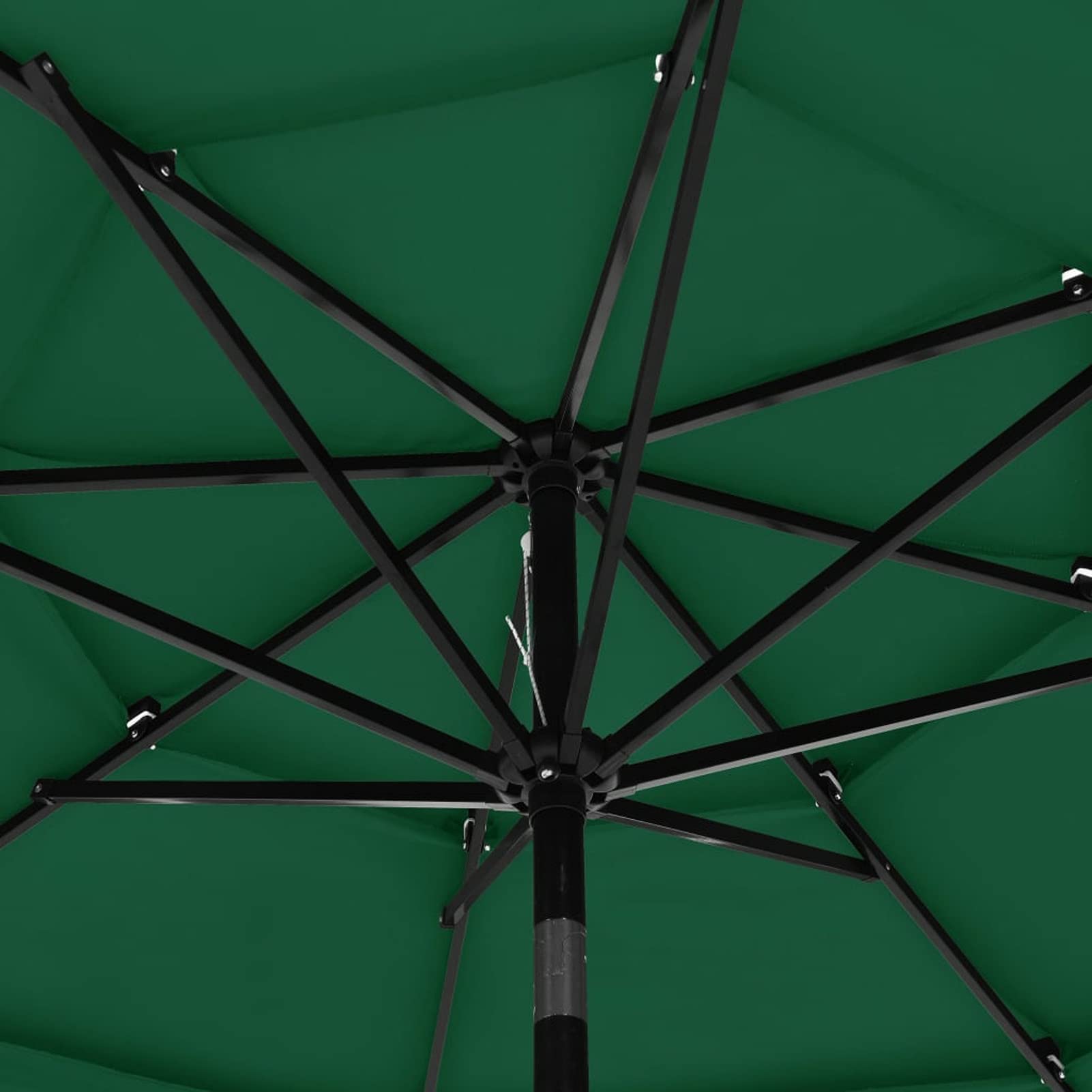 Homgoday Sombrilla de jardín de 3 Niveles con Palo de Aluminio Verde 3 m Sombrilla Terraza Exterior, Sombrilla Jardín Grande Orientable Jardín Parasol Balcón