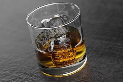 Vista 274 de Well Told Vaso grabado de Washington DC Map Rocks, vidrio de whisky antiguo (11 onzas, transparente), regalo para los amantes del whisky 147-Claro