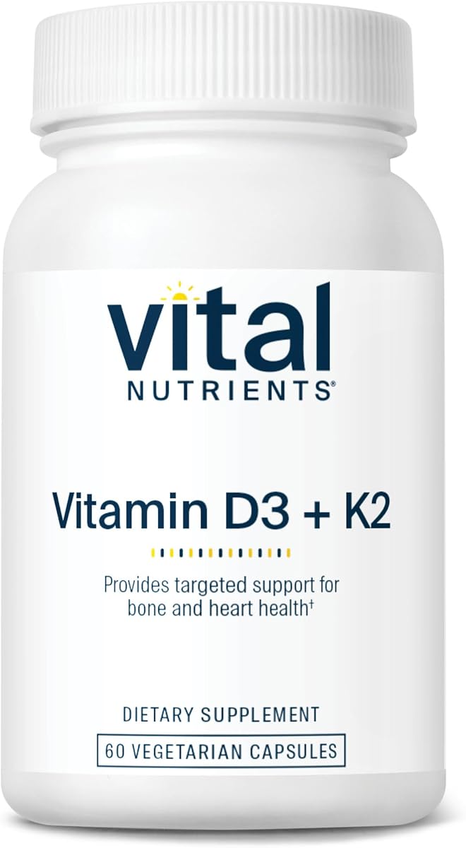 Vitamin D3 + K2 | 2000 IU | Vitamin D3 K2 Supplement | Vitamin D Complex for Healthy Calcium Levels, Muscle & Bone Health | Gluten, Dairy, Soy Free | 60 Capsules