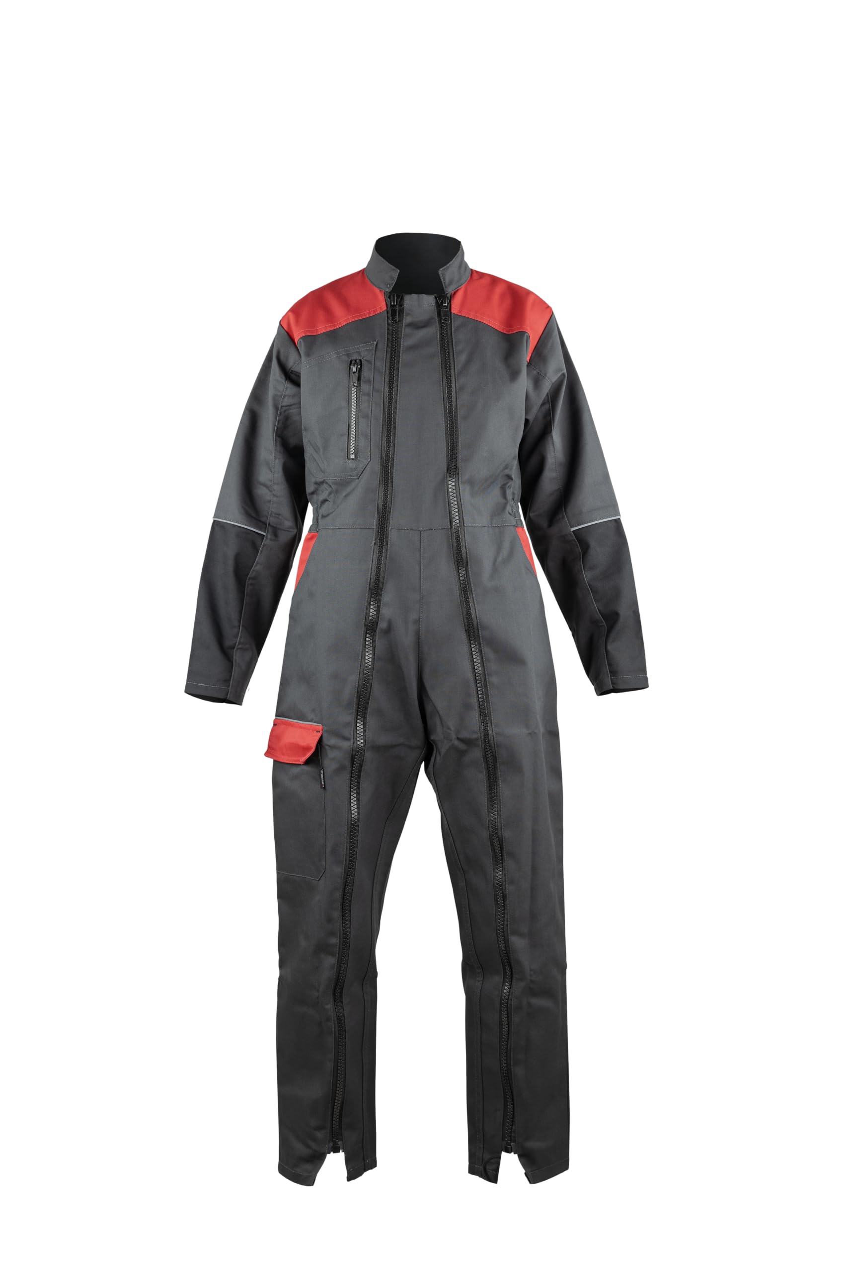 LMA Combinaison de travail ENFANT ELFE - GRIS SOMBRE/NOIR/ROUGE 14 ans - Vêtements de travail