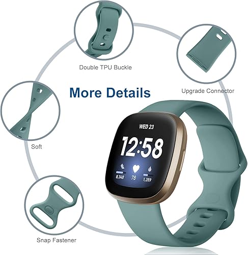 Miniatura 3 de Dirrelo Correa compatible con bandas Fitbit Sense, Fitbit Sense 2, Versa 4, Fitbit Versa 3, bandas para mujeres y hombres