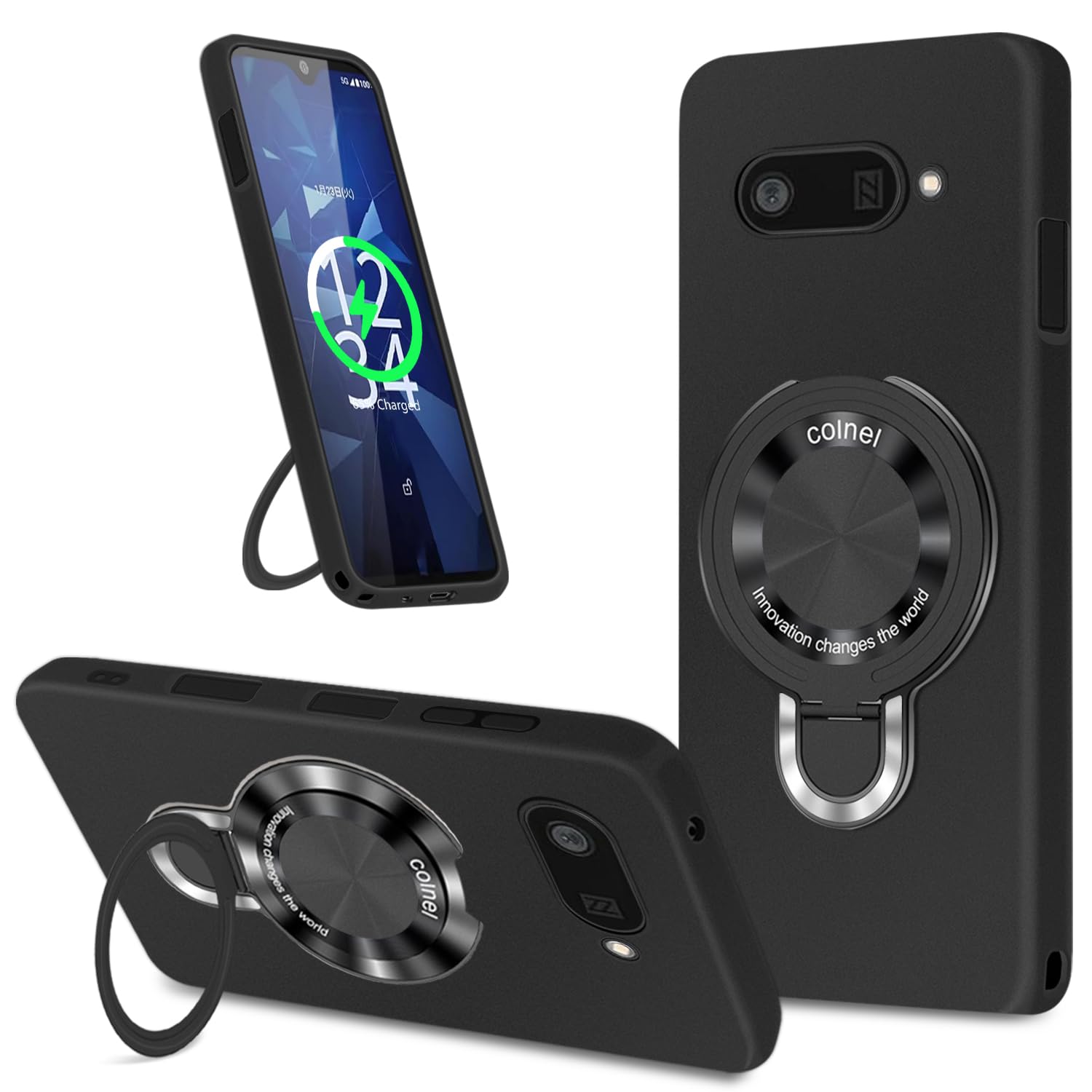 対応 Digno SX4/SX4 WiFi /BX3/BX3 ケース リング付き 縦横両対応 耐衝撃 薄型 TPU