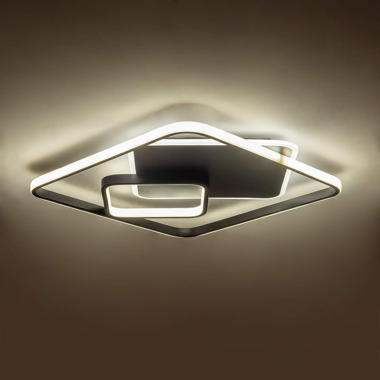 Hоttеѕt Sаlеѕ Modern LED Ceiling Light, Black Flush Mount Remote Control Close to Ceiling Lighting Fixture 70W Dimmable Color Changeable Ceiling Lighting for Living Room, Bedroom, Dining Room