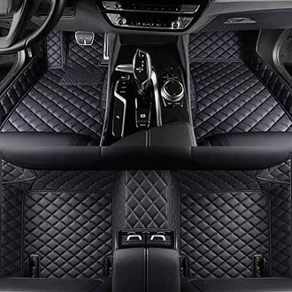 Custom Personalized Floor Mats ，Luxury Full Coverage All Weather Car Floor Mats，Anti-Slip Leather Car Mat Set ，Custom Floor Mat， for 99% of Cars, Trucks & SUV. (Pure Black)