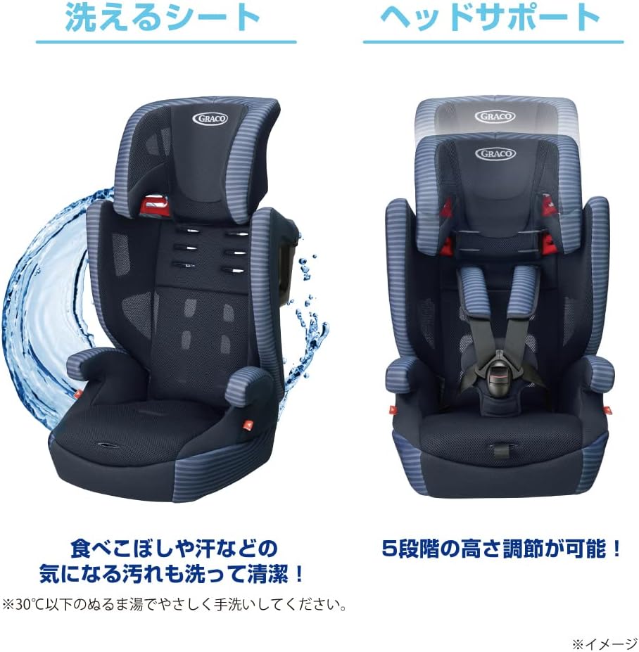 GRACO (グレコ) チャイルド&ジュニアシート シートベルト固定 エアポップ 1歳頃~11歳頃まで ロングユース チャイルドシート 背もたれ取り外し可 (シンプルグレー) 2036316
