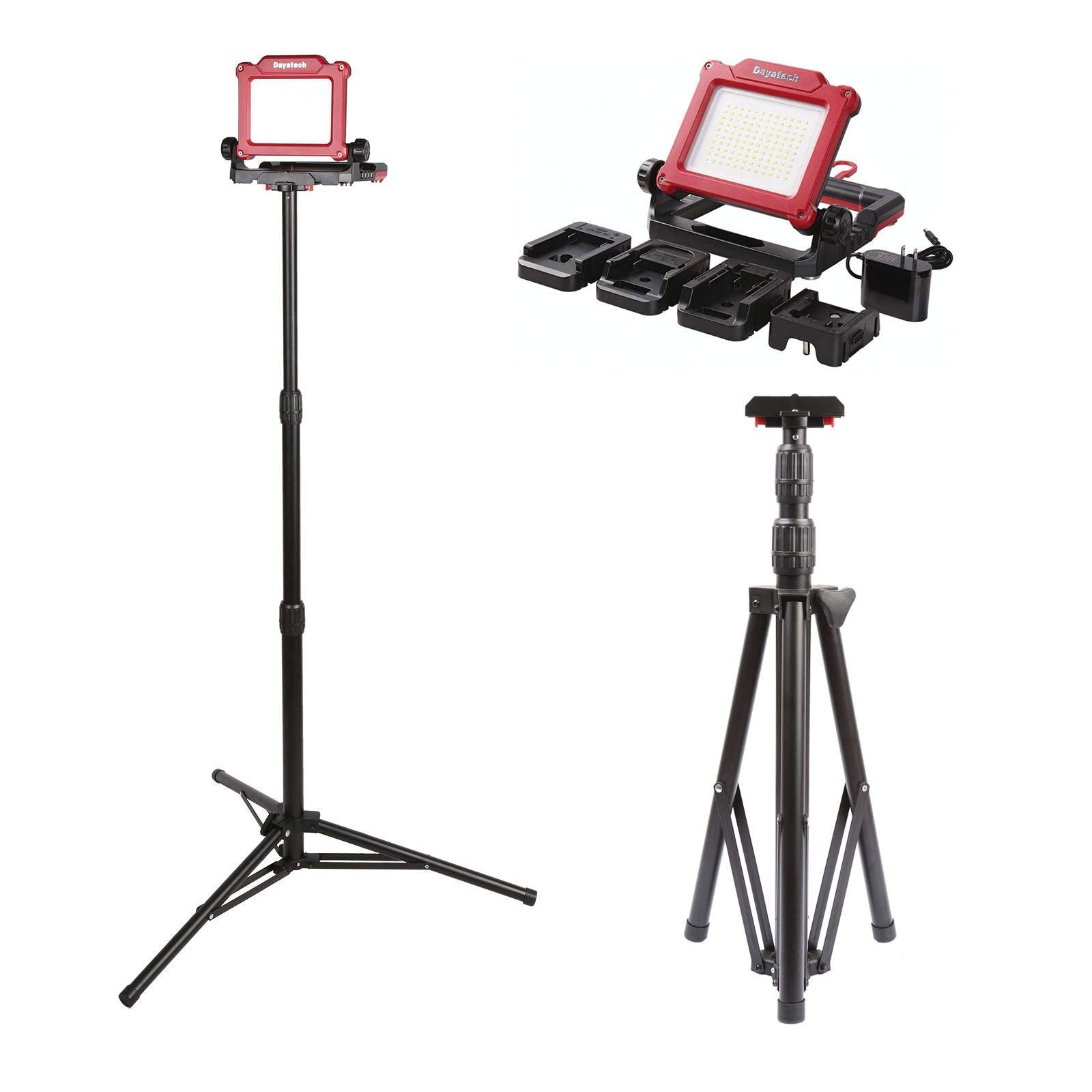 Rechargeable Cordless LED Work Light, 3500 LM, 25 W Compatible with DEWALT, MILWAUKEE, MAKITA, Black&Decker, BOSCH, STANLEY Power Tool 18-21V Lithium Ion Battery（Battery Not Included)