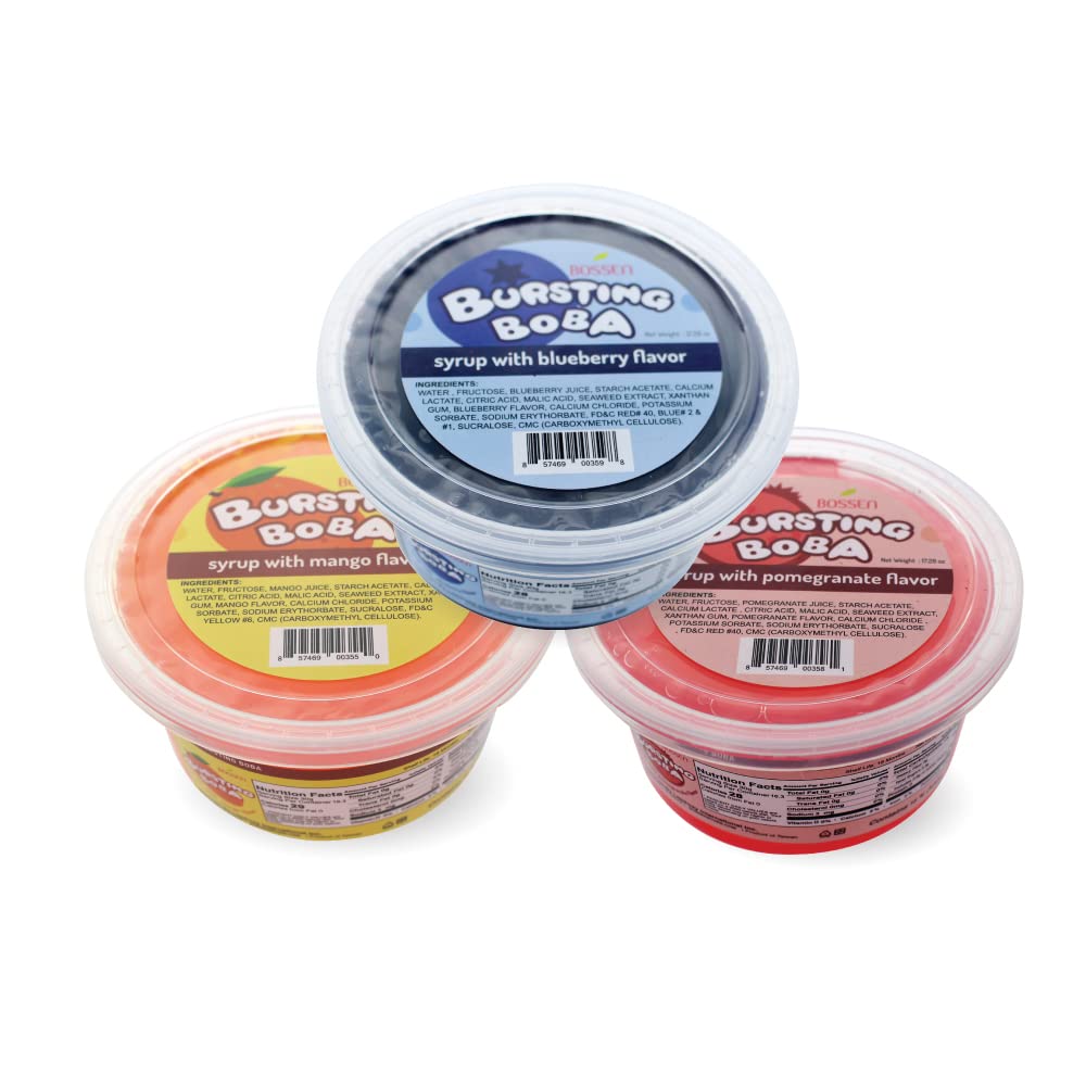 Bossen Bursting Boba® Minis-3 packs (Mango/Blueberry/Pomegranate)