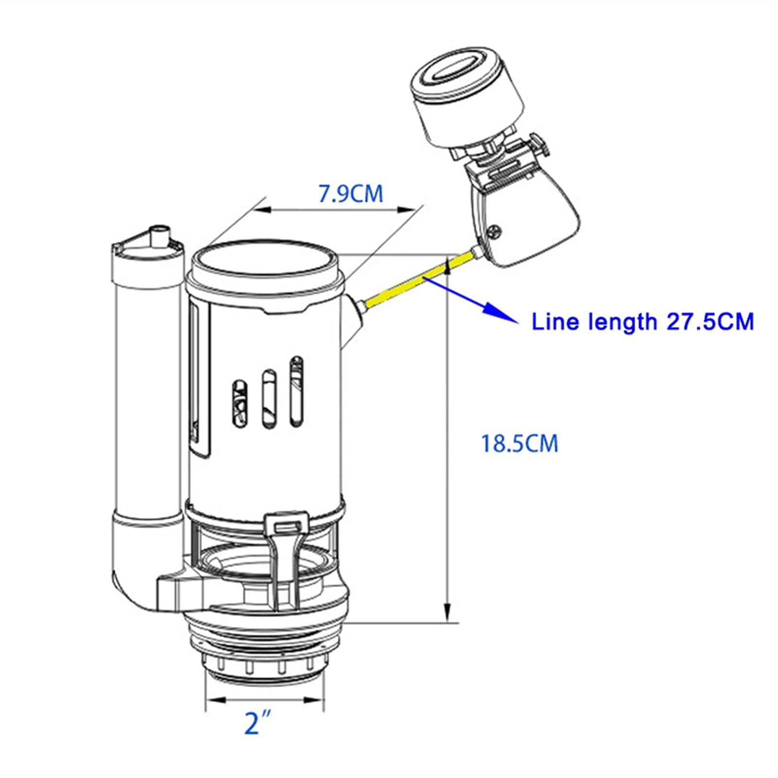 Yxdin Válvula De Descarga Dual Flush – Ahorra Agua Y Actualiza Tu Inodoro Antiguo (Válvula De Llenado Y Botón)