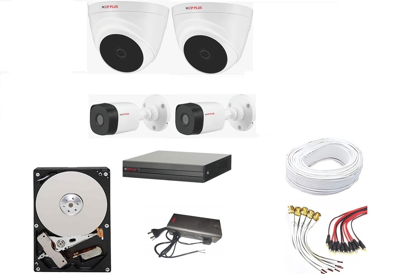 Cp Plus 4 Channal HD DVR 1080p 1Pcs,Outdoor Camera 2.4 MP 2Pcs,Indoor Camera 2.4 MP 2Pcs,1 TB Hard Disk,Full Combo Set-image-39