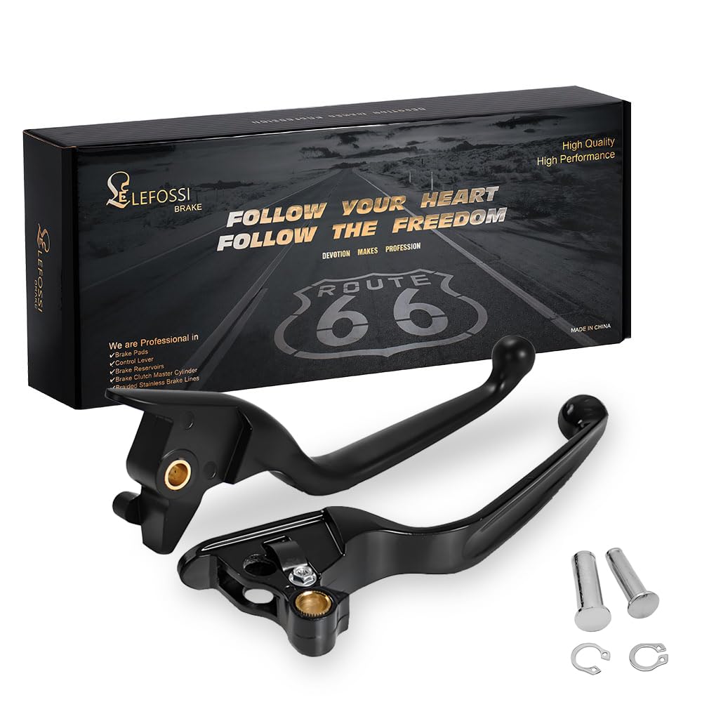 Black Brake Clutch Hand Lever Compatible with Harley Davidson Dyna Softail Fat Boy Low Rider Super Glide Wide Glide Breakout 2018 2019 2020