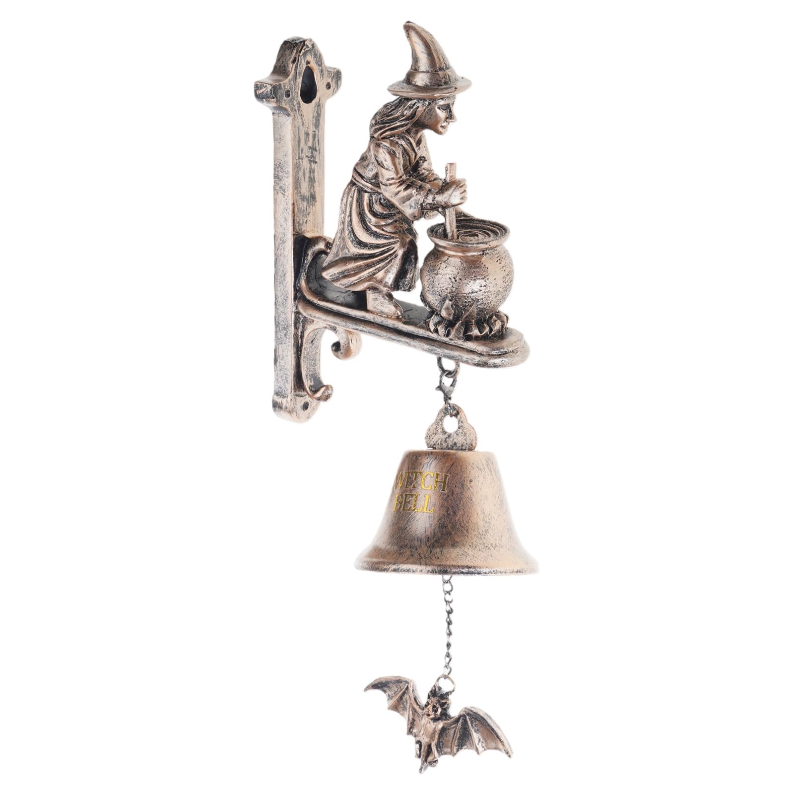 Msioytog Metal Halloween Witches Doorbell Motion Activated Light Sound Outdoor Party Accessory Motion Sensorings Witches Brooms Doorbell