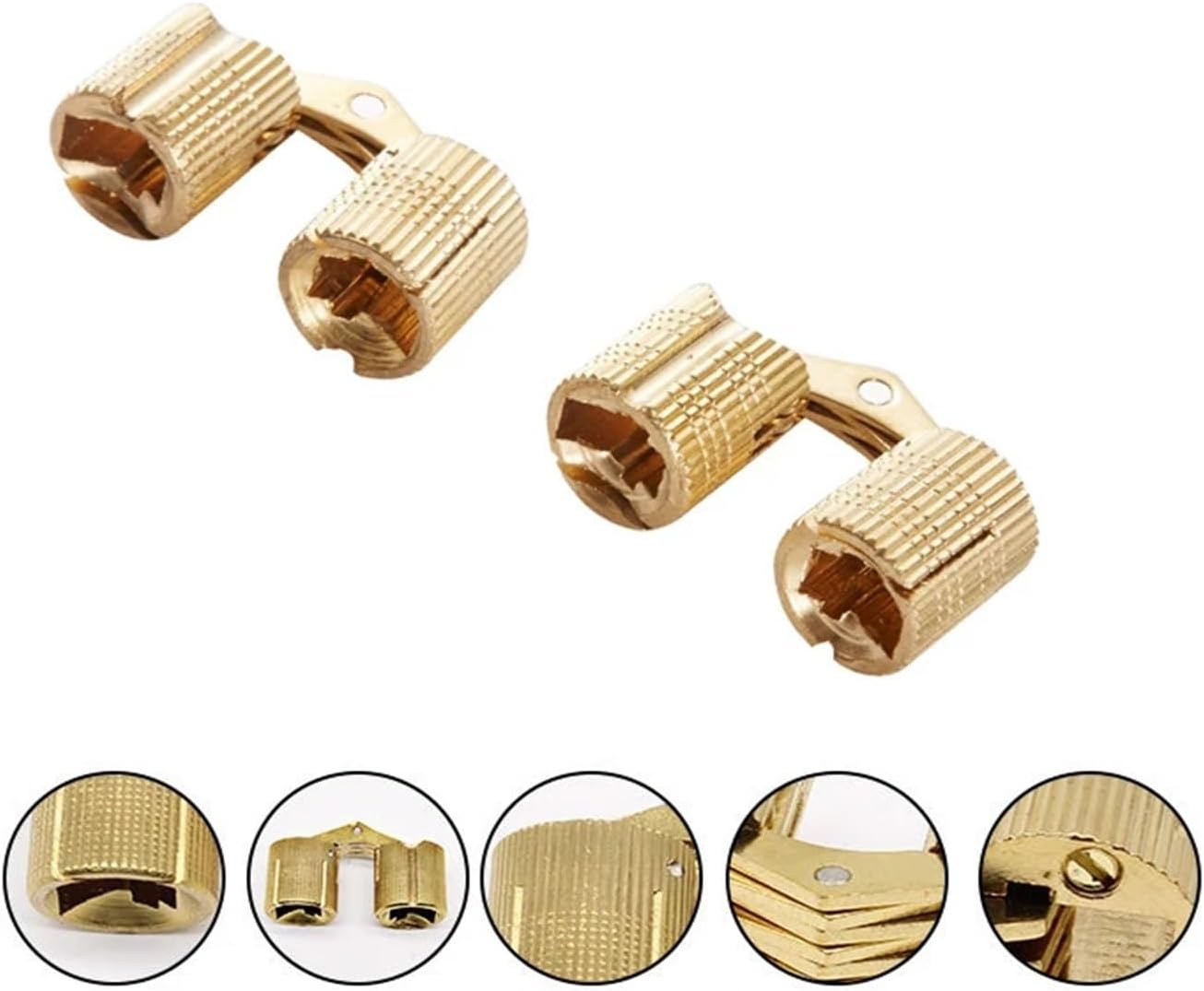 2PCS 8mm-18mm Coppers Barrel Hinges,Cylindrical and Hidden, are Concealed and Invisible Cabinet for Furniture Hardware(18mm)