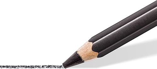 Miniatura 4 de Staedtler Mars Lumograph Negro mezcla de carbono proporciona líneas negras azabache lápices de arte profesionales lata de 6 lápices de boceto negros