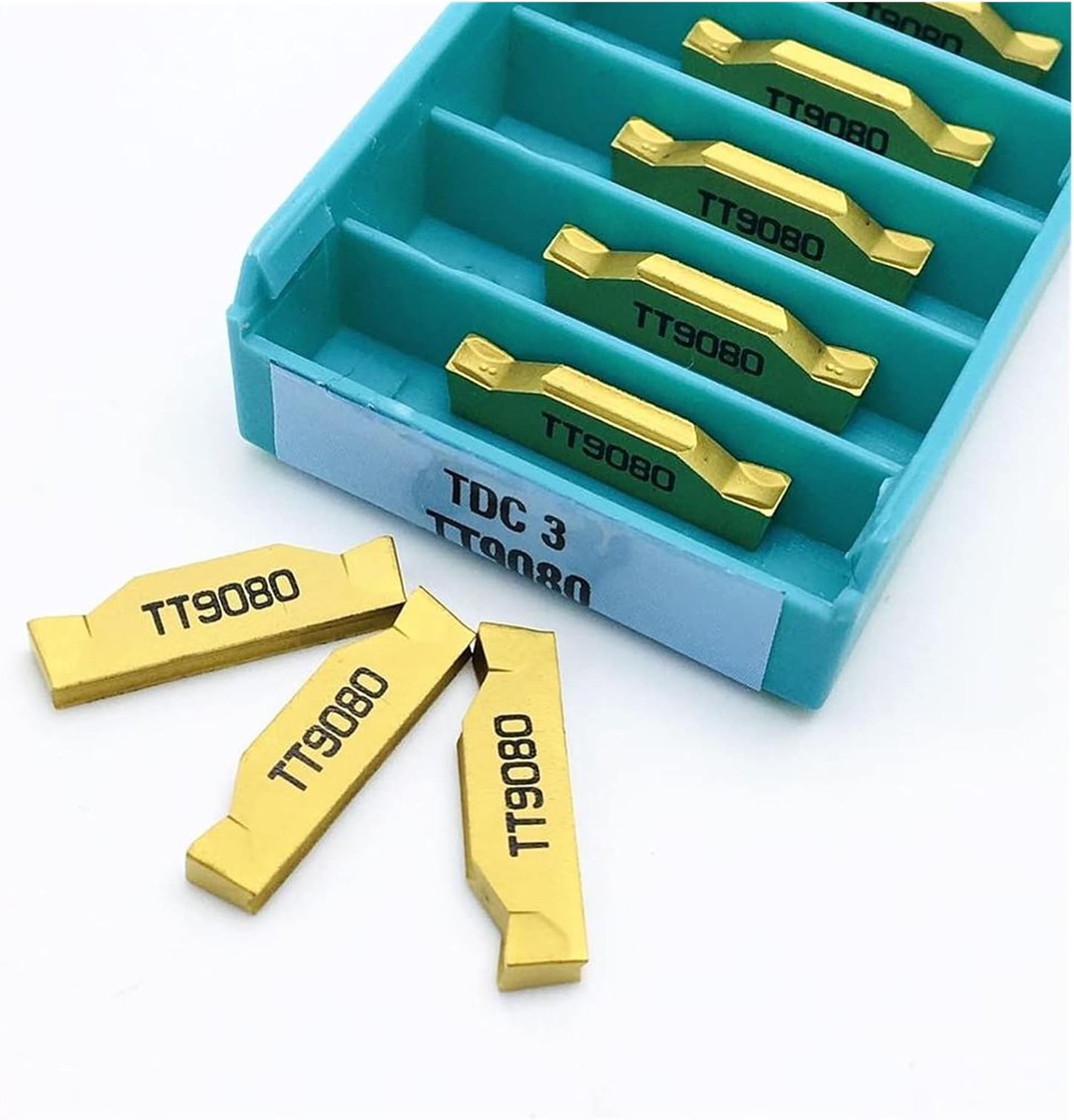Carbide Milling Cutter Slotting Insert TDC3 TT9080 Turning Insert Carbide Lathe Parts Tool TDC3 Milling Turning Tool (Angle : TDC3 TT9080, Shank Diameter : 10PCS(1box))