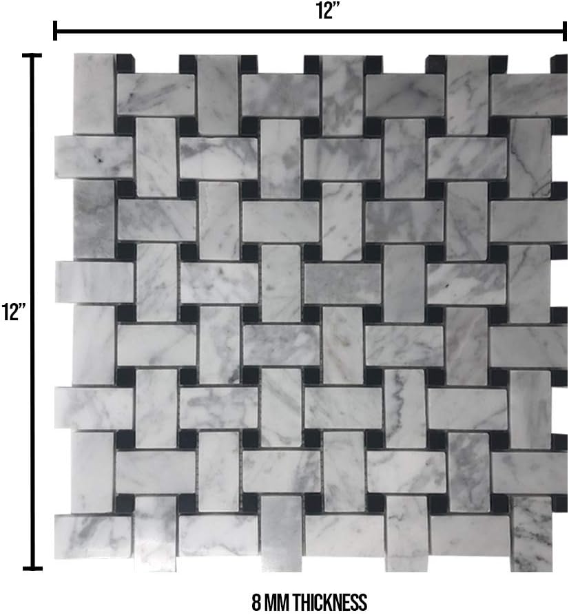 10 - Piece 12" X 12" X 8 mm Peridot Beautiful Kitchen Backsplash and Bathroom Glass Mosaic Tiles in White and Dark Green Finish