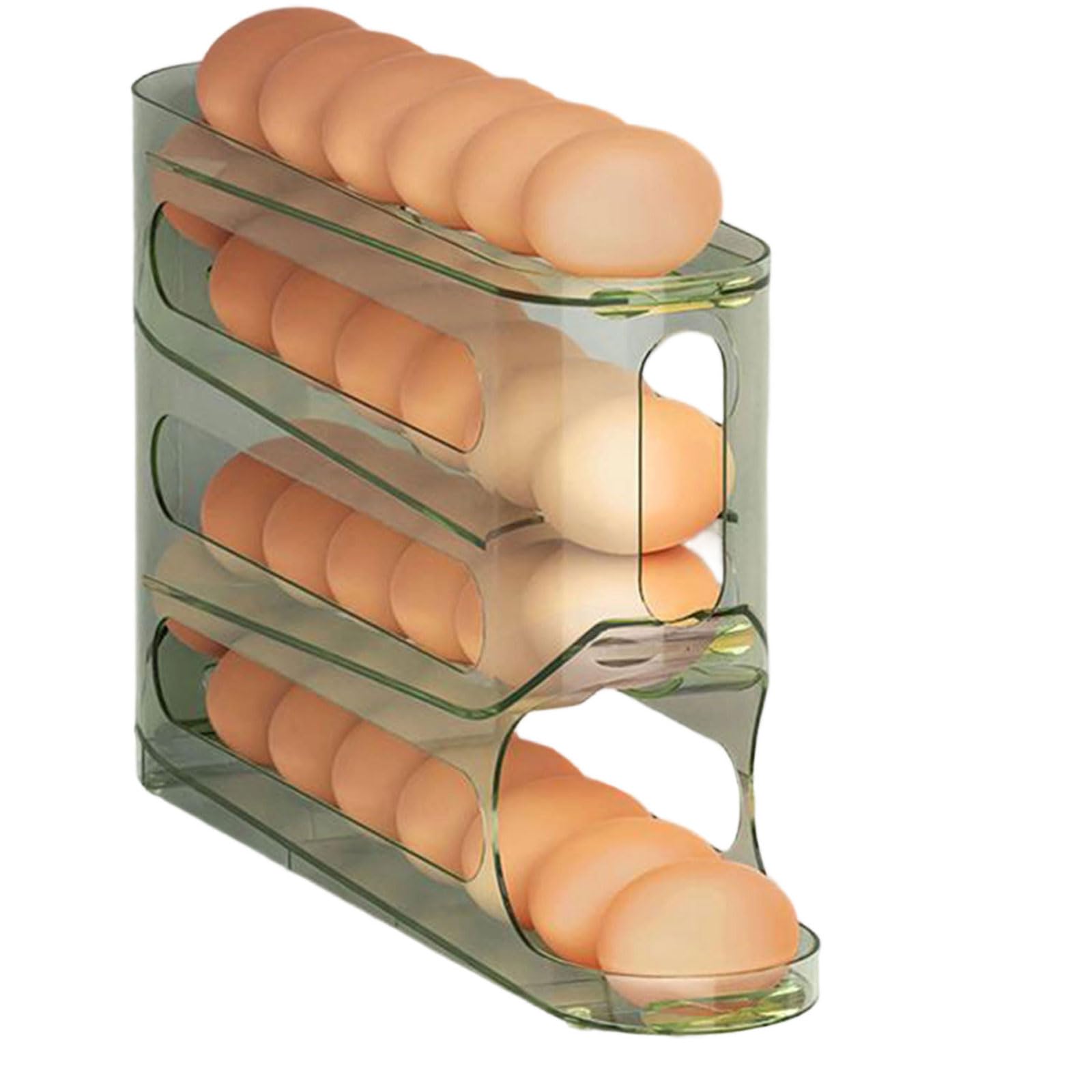 Intelligent 4 Layer Eggs Keeper with Fall Proof Designs and Quick Identification Fridge Organizers for Hassle Release Storage Eggs Tray