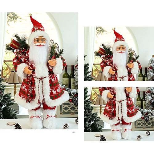 Papai Noel Decorativo de Luxo Vermelho 30cm Decoração Natalina