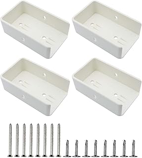 Aiwaiufu 2″ x 3.5″ Vinyl Fence Brackets, Slotted Handrail Bracket Kit with Screws for Decking Railing, Mount to Wall or Other Vertical Flat Surface, Pack of 4