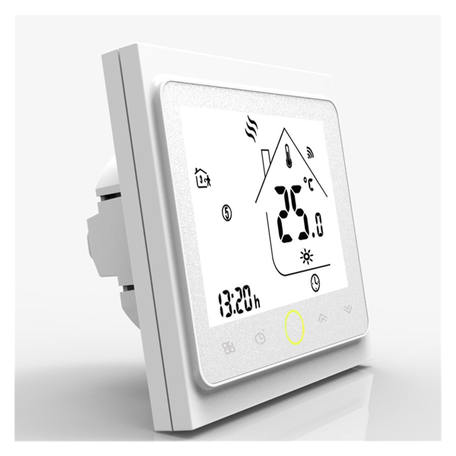 Inteligentny termostat Wifi Regulator temperatury do ogrzewania podłogowego Kocioł wodny/gazowy działa w domu OszczęDza Energię I Koszty Ogrzewania(Black,BHT-002GC (WiFi))