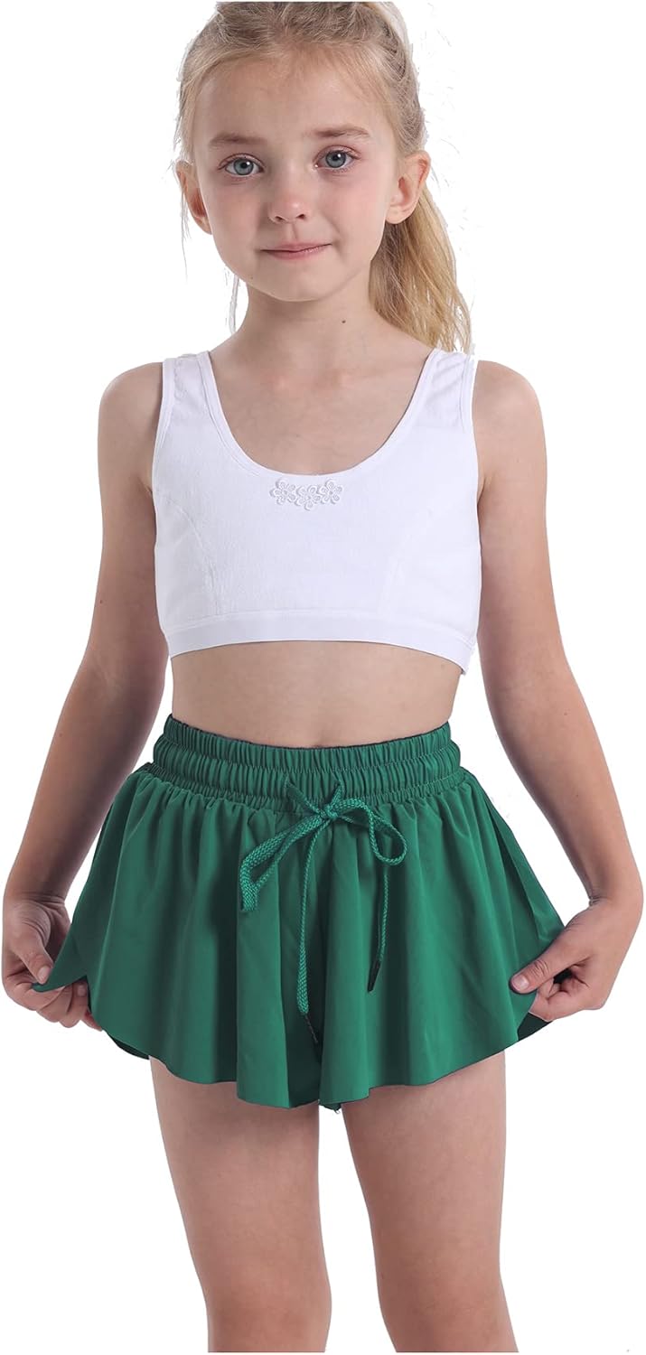 3 Pack Butterfly Flowy Shorts Skirts for Girls Tennis Cheer Stuff Athletic Preppy Running Sports Skirt for Teen Girls