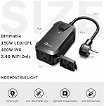 TREATLIFE Smart Dimmer Plug, 2.4GHz WiFi Outdoor Smart Plug Works with Alexa, Google Home, IP44 Outdoor Dimmer for Dimmable Lights, Max Power 400W