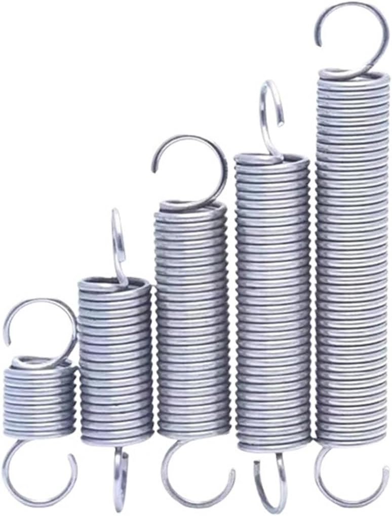 304 Stainless Steel Tension Spring S-Type Spiral Open Tension Spring Wire Diameter 0.8mm Length 20-110mm 5PCS/10PCS(65mm 5PCS,6MM_0.8MM)