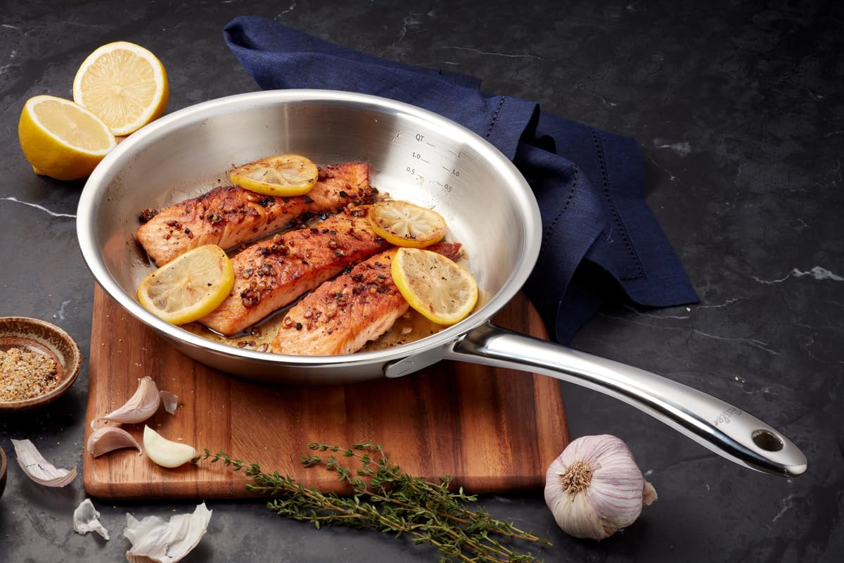 Fissler M5 Pro-Ply® Padella in acciaio inox, 20 cm, prodotta in Germania, materiale multistrato Pro-Ply™ a 5 strati, senza rivetti, acciaio inox 18/10, induzione
