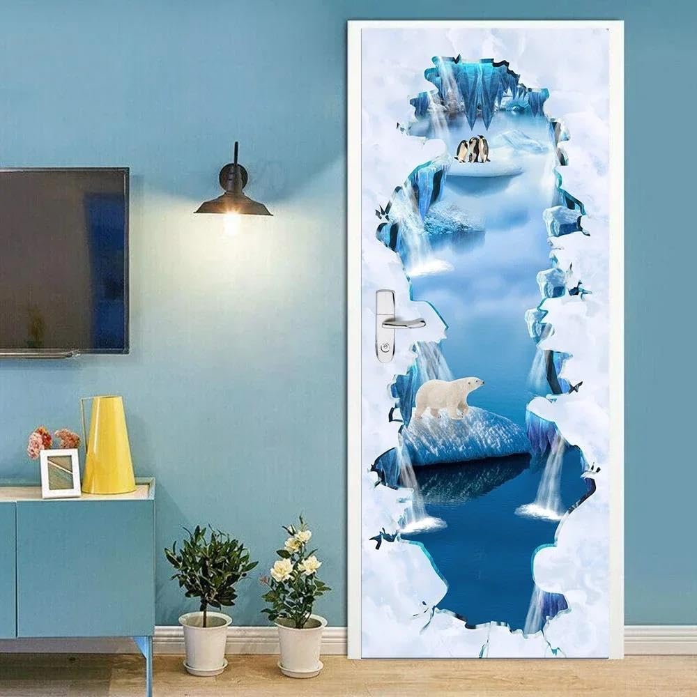Autocollant de porte poisson requin pour masquer les imperfections de porte