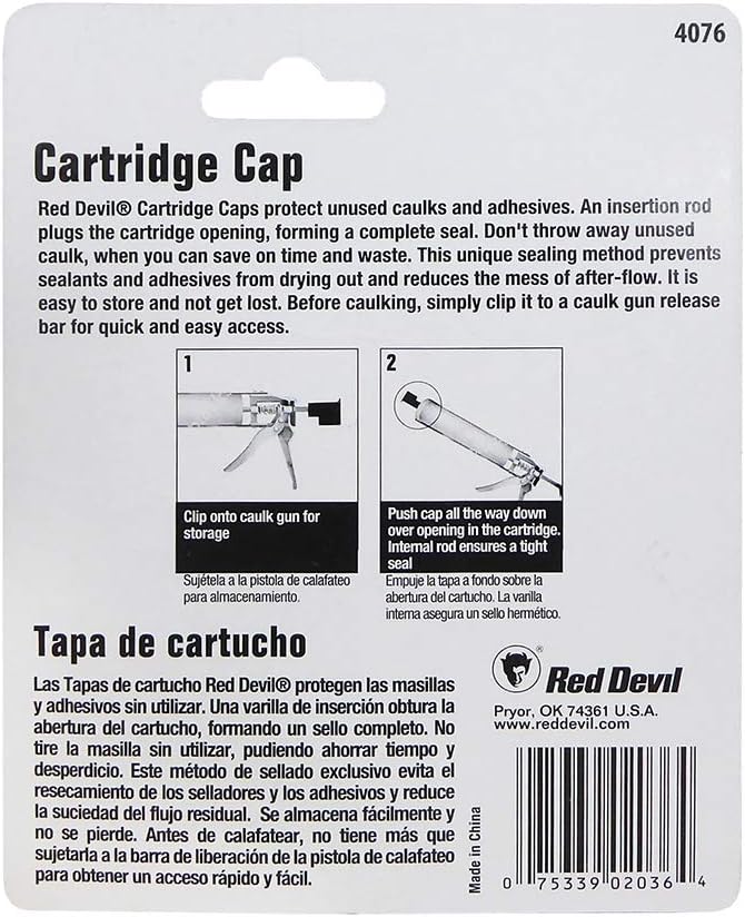 Red Devil 4076 Caulk Cartridge Caps, Black