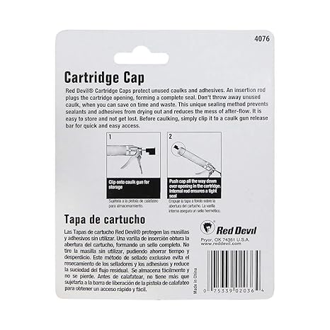 Red Devil 4076 Caulk Cartridge Caps, Black