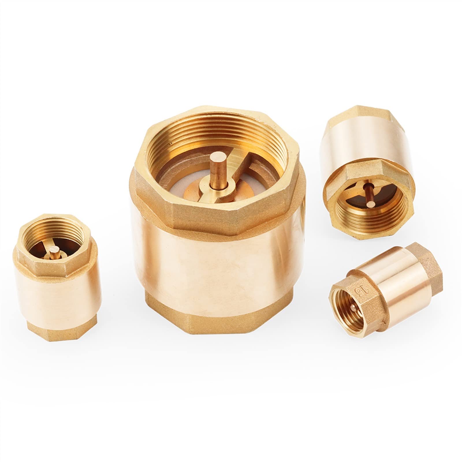 2 Pcs/5 Pcs In Ottone Filettatura Femmina In-Line Molla Ascensore Verticale Valvola di Ritegno DN15/DN20/DN25 Unidirezionale di Non ritorno for L'acqua (Size : 1Inch, Color : 2Pcs)