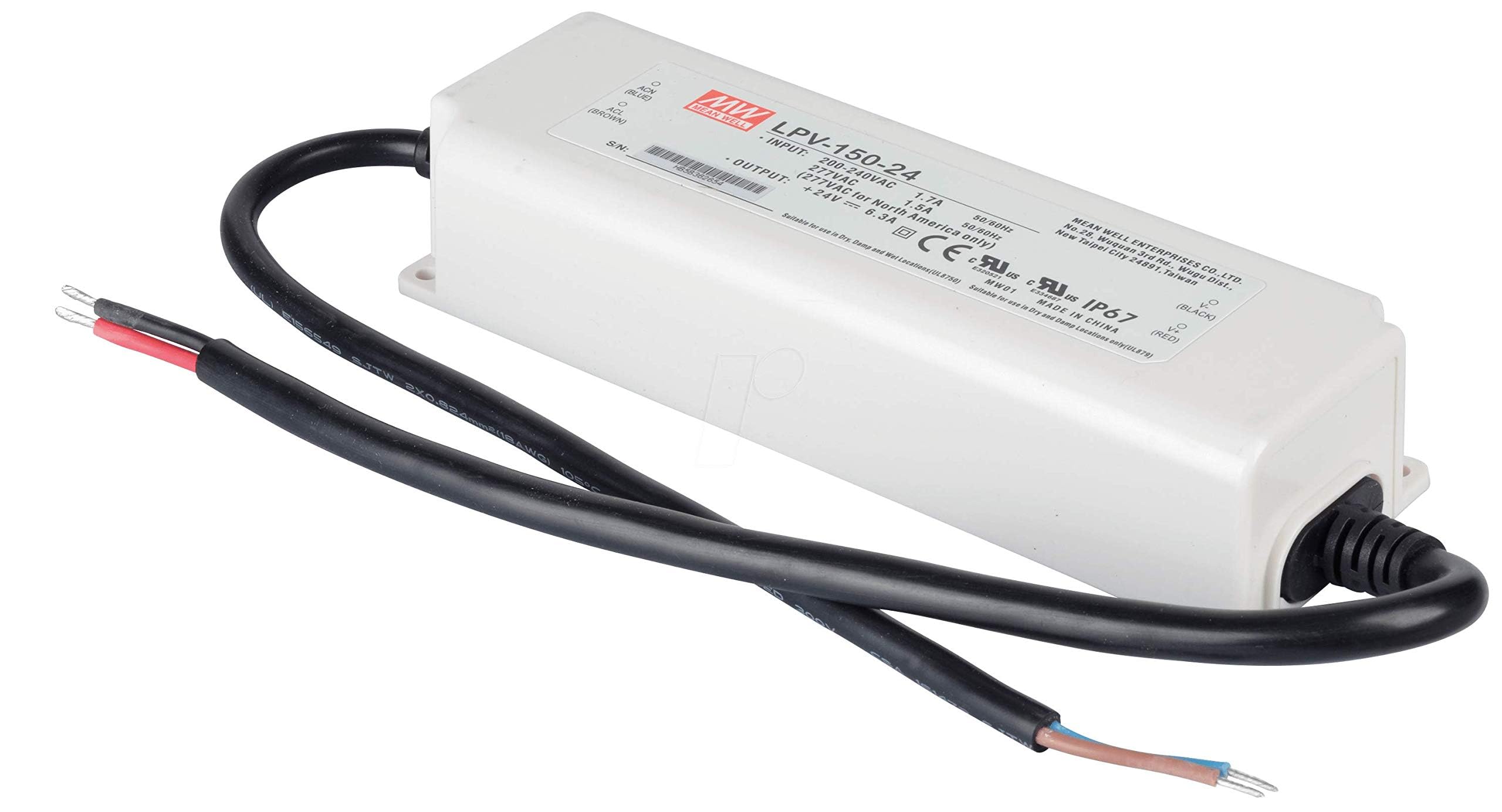 Alimentatore LED 24V 150W 6,25A IP67 Impermeabile - Trasformatore per Strisce LED e Installazioni Esterne