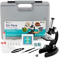 Vista 9 de AmScope-Kids 120X-1200X Kit de microscopio para estudiantes de microscopio de brazo metálico blanco para principiantes y telescopio refractor