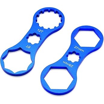 Bicycle Front Fork Repair Tool Pack of 2 Bicycle Keys Suspension Fork Keys for SR Suntour XCR/XCM/XCT/RST MTB Bicycle Front Fork Cap for Removing and Installing a Wrench