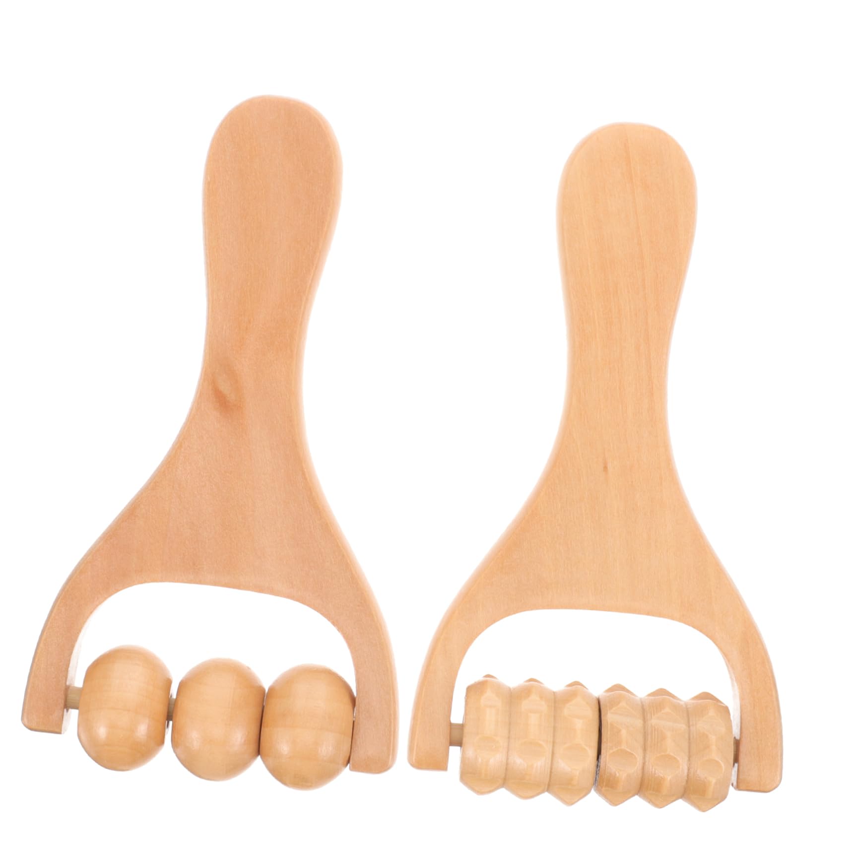 KOMBIUDA Rodillo de Masaje de Madera para Pies y Espalda, Fácil de Llevar, Alivia la Hinchazón, 2 Piezas Compactas para Uso Diario y Viaje