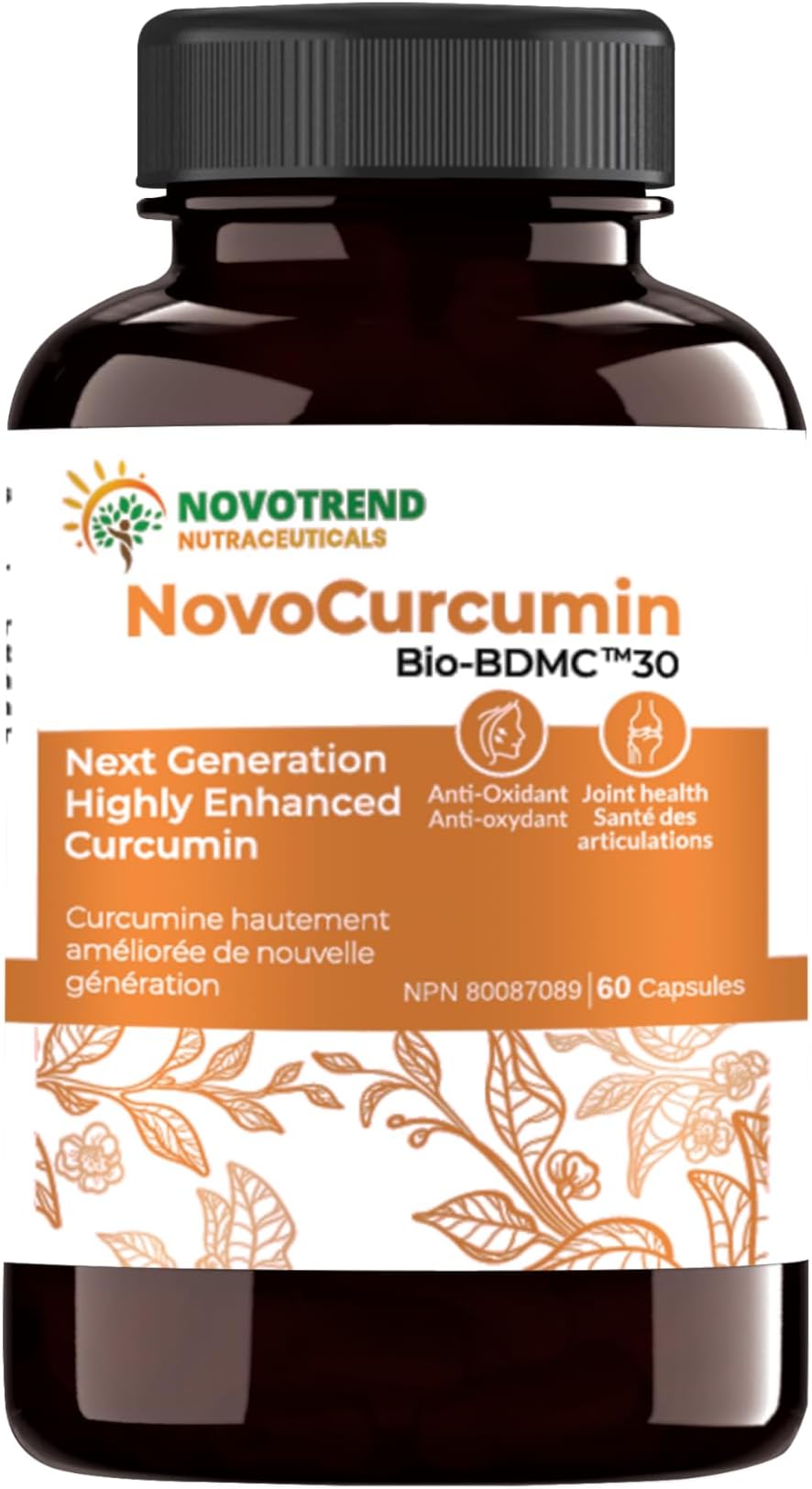 NovoCurcumin Bio-BDMC30-60 Capsules- Next Generation Highly Enhanced Curcumin